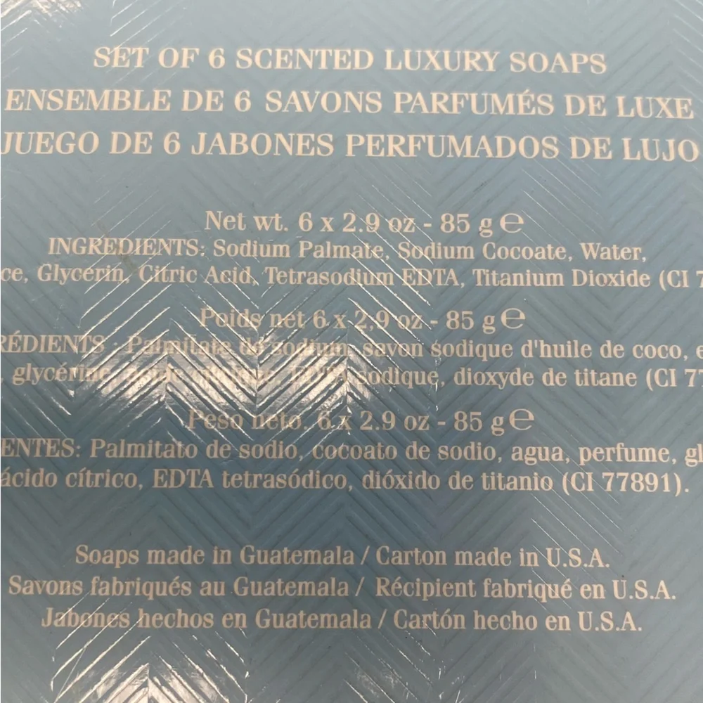 Lauren Ralph Lauren Luxury Soap Set.Sandy Bay.Set of 6.Sealed.Clean Scent. NWT.
